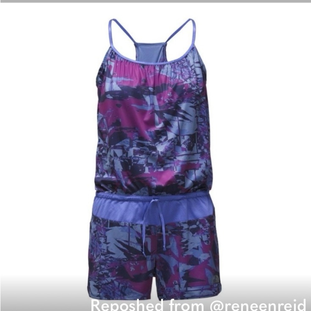 The North Face Women's Purple and Blue Patterned Romper